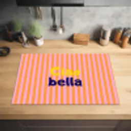 Verticaal - Strepen - Oranje - Ciao bella Inductie beschermer vinyl 3mm klein -sfeer5