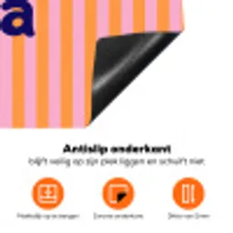Verticaal - Strepen - Oranje - Ciao bella Inductie beschermer vinyl 3mm klein -zzzzzzz-td-onderkant