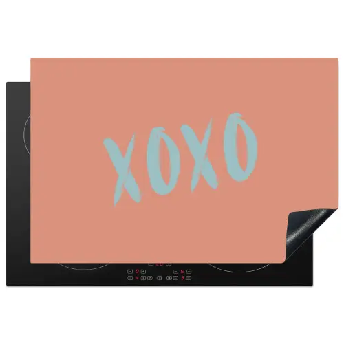 XOXO - Blauw - Perzikkleur Inductie beschermer vinyl 3mm klein -3d