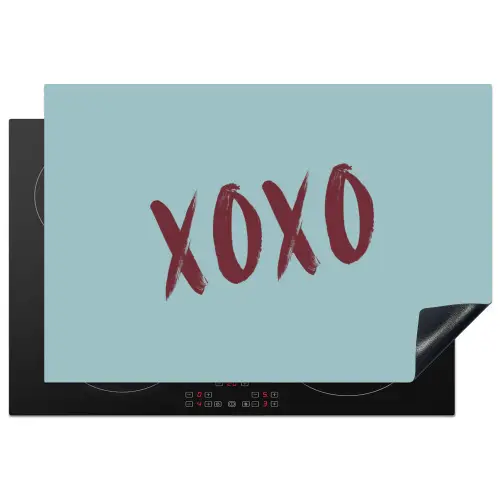 XOXO - Blauw - Rood Inductie beschermer vinyl 3mm klein -3d