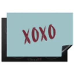 XOXO - Blauw - Rood Inductie beschermer vinyl 3mm klein -3d