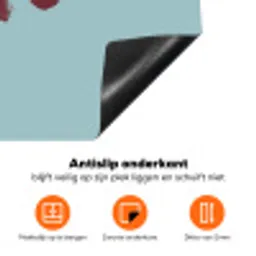 XOXO - Blauw - Rood Inductie beschermer vinyl 3mm klein -zzzzzzz-td-onderkant