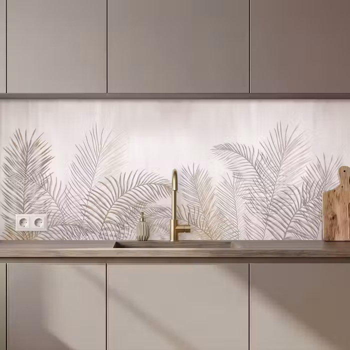Keuken achterwand - Bladeren - Beige - Botanisch - Vintage