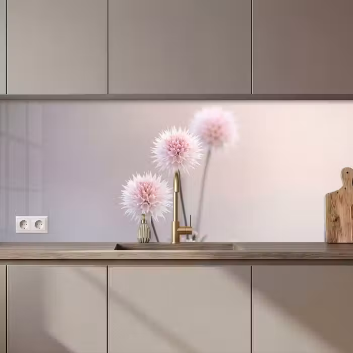 Keuken achterwand - Bloemen - Bollen - Roze