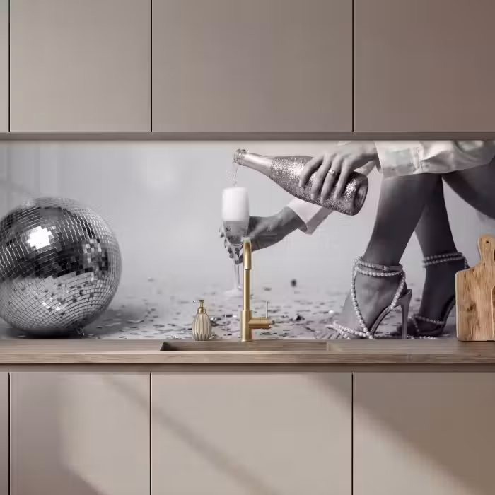 Keuken achterwand - Feestelijk - Champagne - Discobal