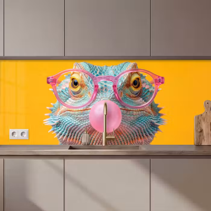 Keuken achterwand - Kameleon - Kauwgom - Kleurrijk