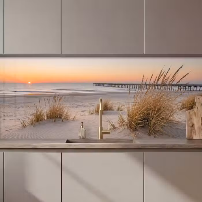 Keuken achterwand - Pier - Zonsondergang - Strand