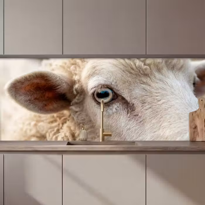 Keuken achterwand - Schaap - Oog - Wit