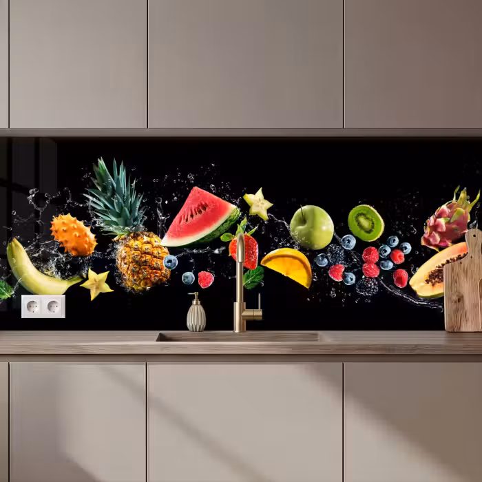 Keuken achterwand - Splash - Fruit - Zwart