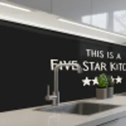 This is a five star kitchen keuken achterwand 2 middel -3d_schuin
