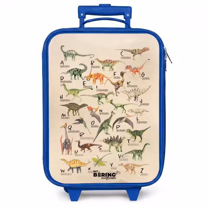 Kinderkoffer blauw - Dino alfabet