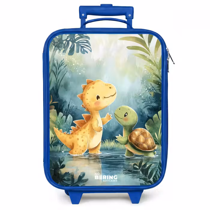Kinderkoffer - Blauw - Dino - Schildpad - Jungle