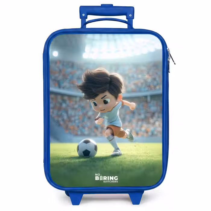 Kinderkoffer - Blauw - Jongen - Voetbal - Stadion - Zonlicht