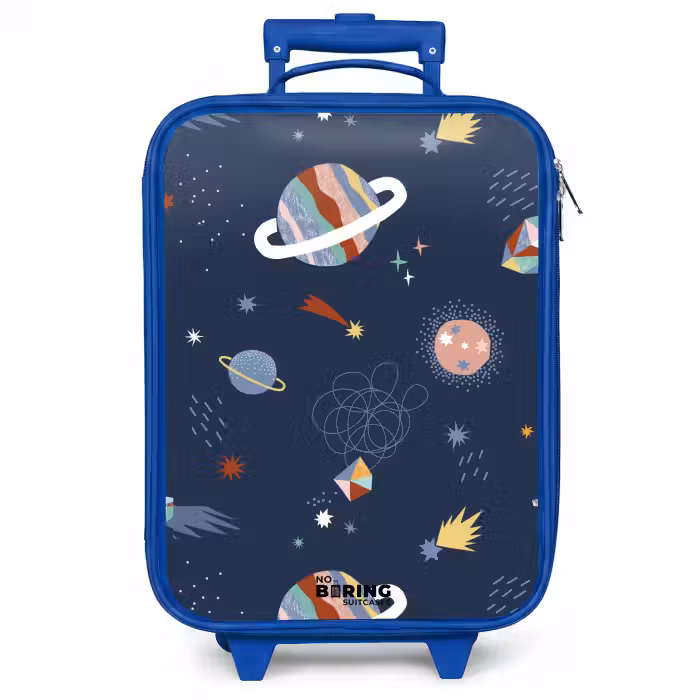 Kinderkoffer blauw - Planeten in de hemel