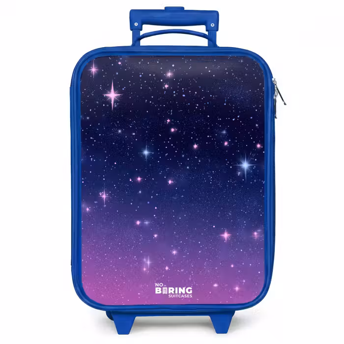 Kinderkoffer blauw - Sterren - Galaxy - Blauw - Roze