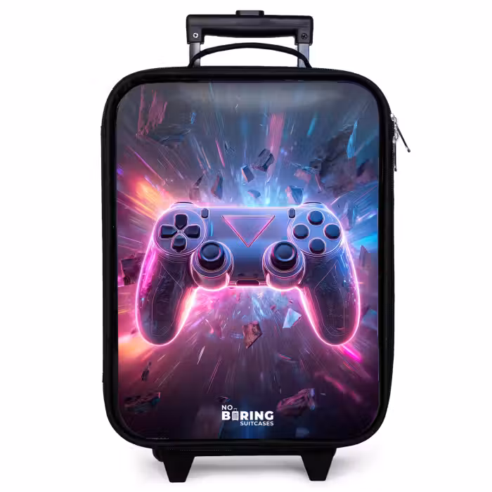 Kinderkoffer - Zwart - Game - Controller - Neon