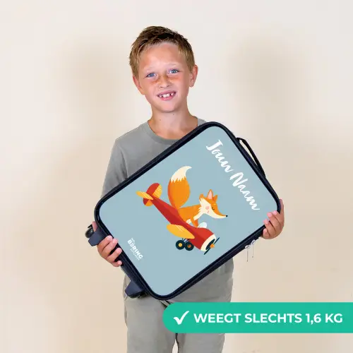 Vos - Vliegtuig - Vliegen Kinderkoffer - Zwart klein -sfeer4_NL