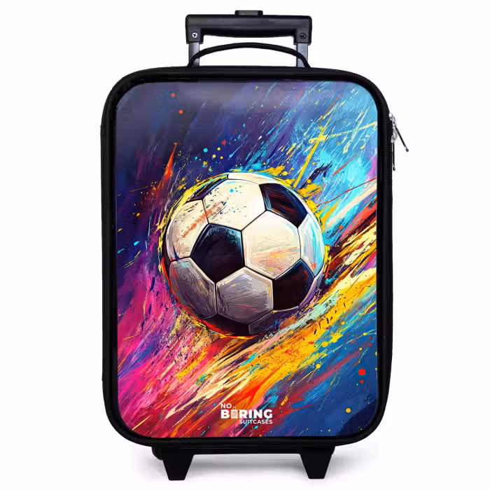 Kinderkoffer - Zwart - Neon - Voetbal - Kleurrijk
