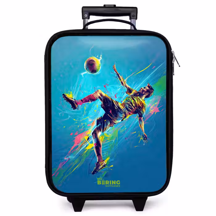 Kinderkoffer - Zwart - Neon - Voetbal - Schop - Kleurrijk