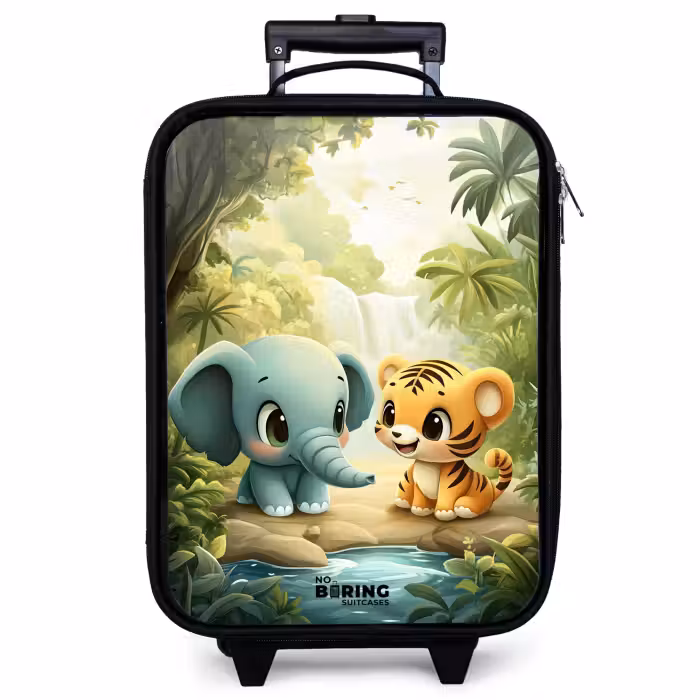 Kinderkoffer - Zwart - Olifant - Tijger - Bos - Jungle