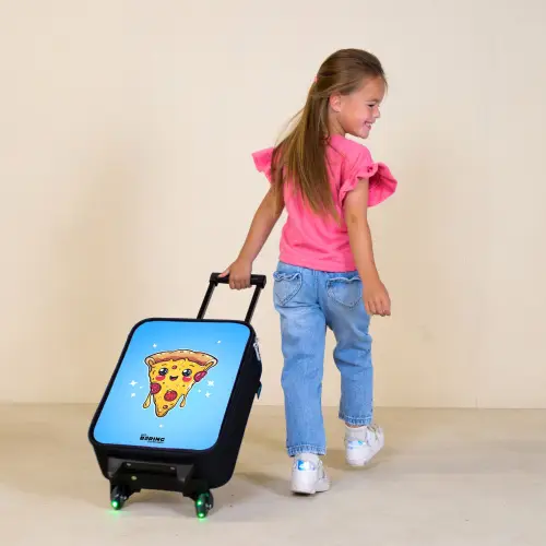 Pizza met blauwe achtergrond Kinderkoffer - Zwart klein -sfeer1