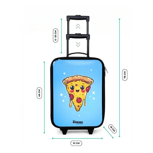 Pizza met blauwe achtergrond Kinderkoffer - Zwart klein -productfoto_formaten