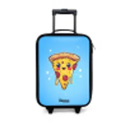 Pizza met blauwe achtergrond Kinderkoffer - Zwart klein -3d