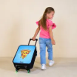 Pizza met blauwe achtergrond Kinderkoffer - Zwart klein -sfeer1