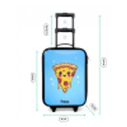 Pizza met blauwe achtergrond Kinderkoffer - Zwart klein -productfoto_formaten