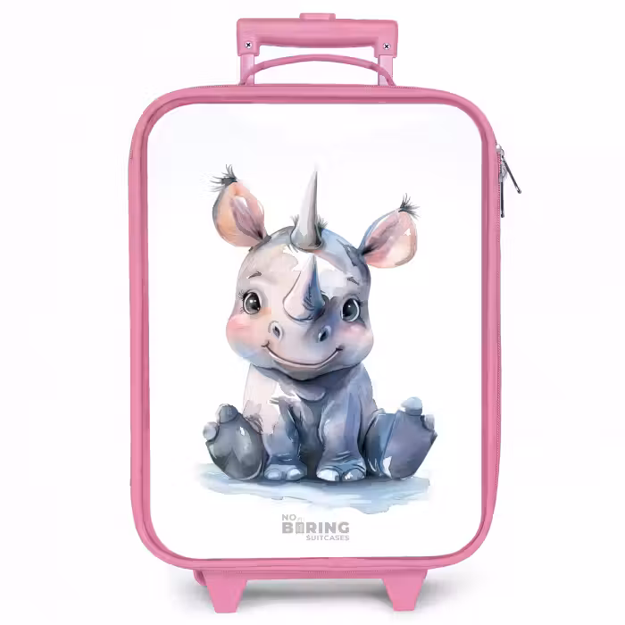 Kinderkoffer roze - Baby neushoorn