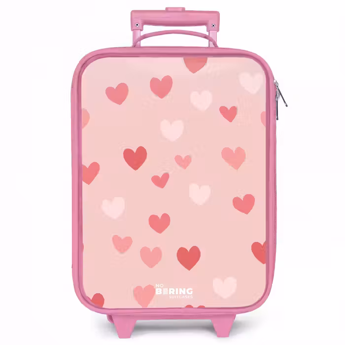 Kinderkoffer - Roze - Hartjes