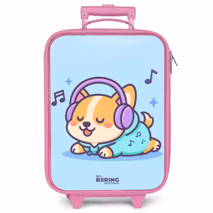Kinderkoffer roze - Kawai - Hond - Muziek