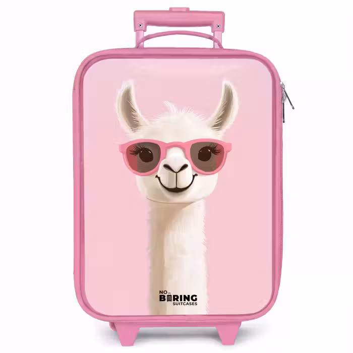 Kinderkoffer - Roze - Lama - Wit - Zonnebril - Wimpers