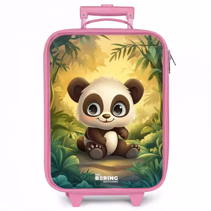 Kinderkoffer - Roze - Panda - Bamboebos - Groen
