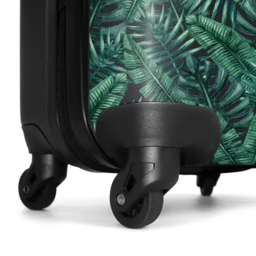 Palm bladeren monstera donker patroon NBS - Handbagage koffer - Kinderen Unisex middel -wiel