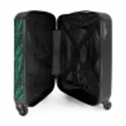 Palm bladeren monstera donker patroon NBS - Handbagage koffer - Kinderen Unisex middel -binnenkant