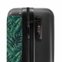 Palm bladeren monstera donker patroon NBS - Handbagage koffer - Kinderen Unisex middel -slot
