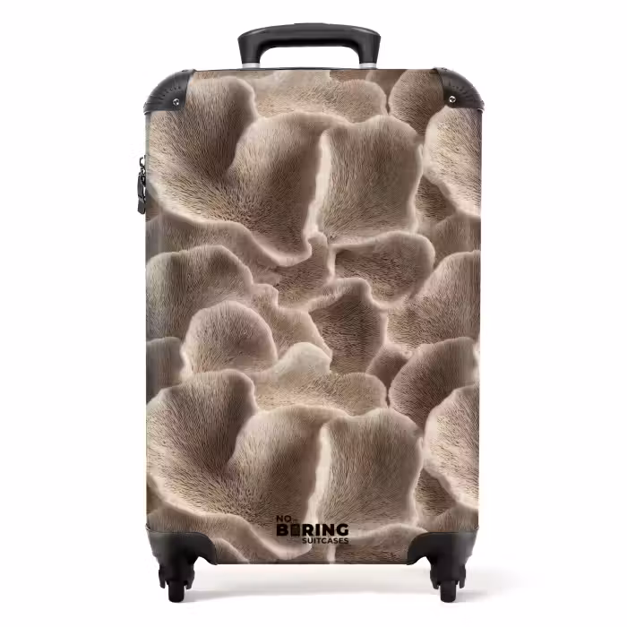 Koffer - Waaiervorm - Beige - Vezel textuur