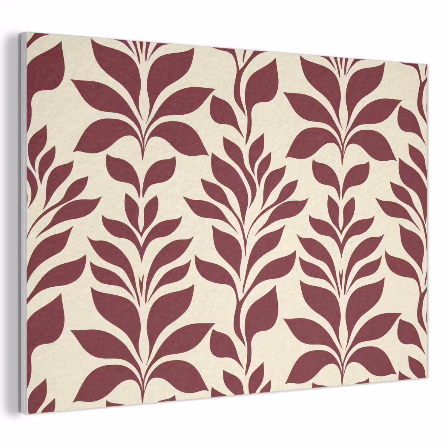 Abstract - Bladeren - Burgundy PET vilt klein 837 -3d