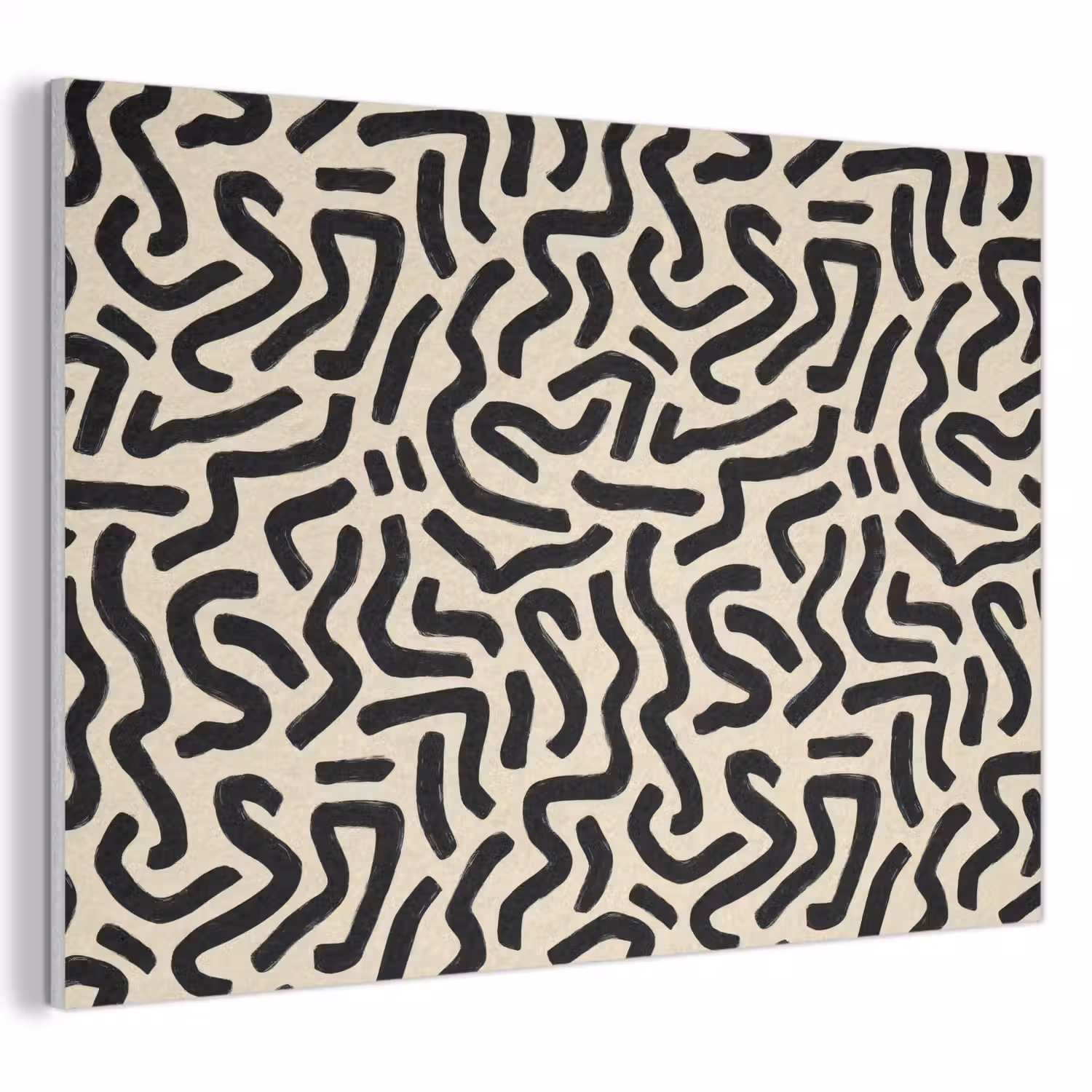 Abstract - Lijnen - Zwart PET vilt klein 837 -3d