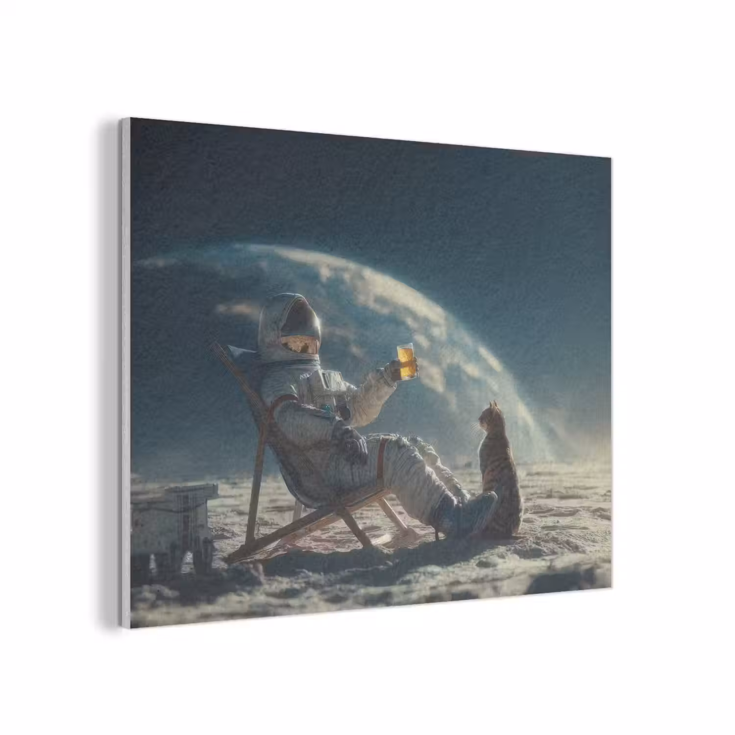 Astronaut - Kat - Glas - Stoel PET vilt klein -3d