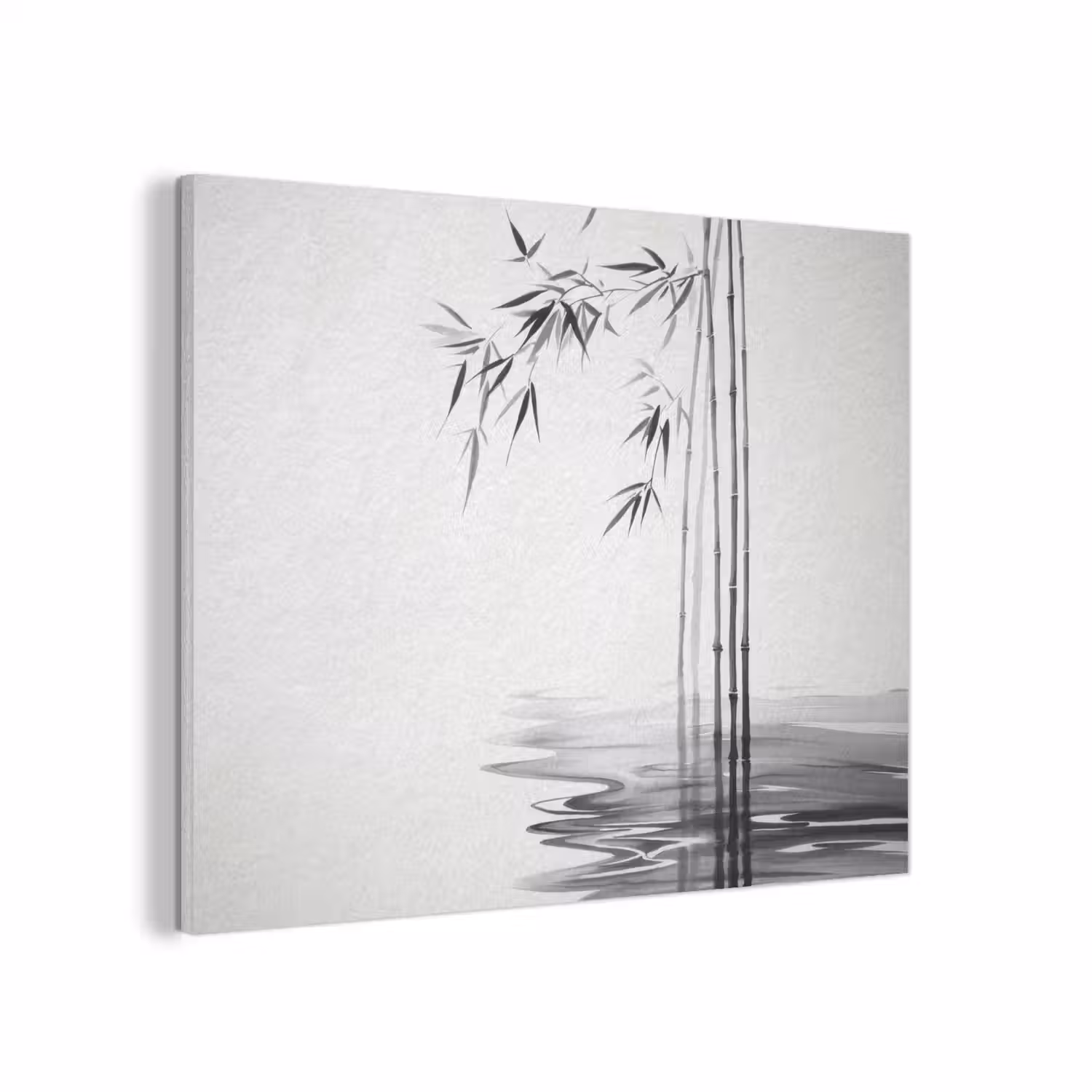 Bamboestammen - Water - Minimalistisch - Wit PET vilt klein -3d