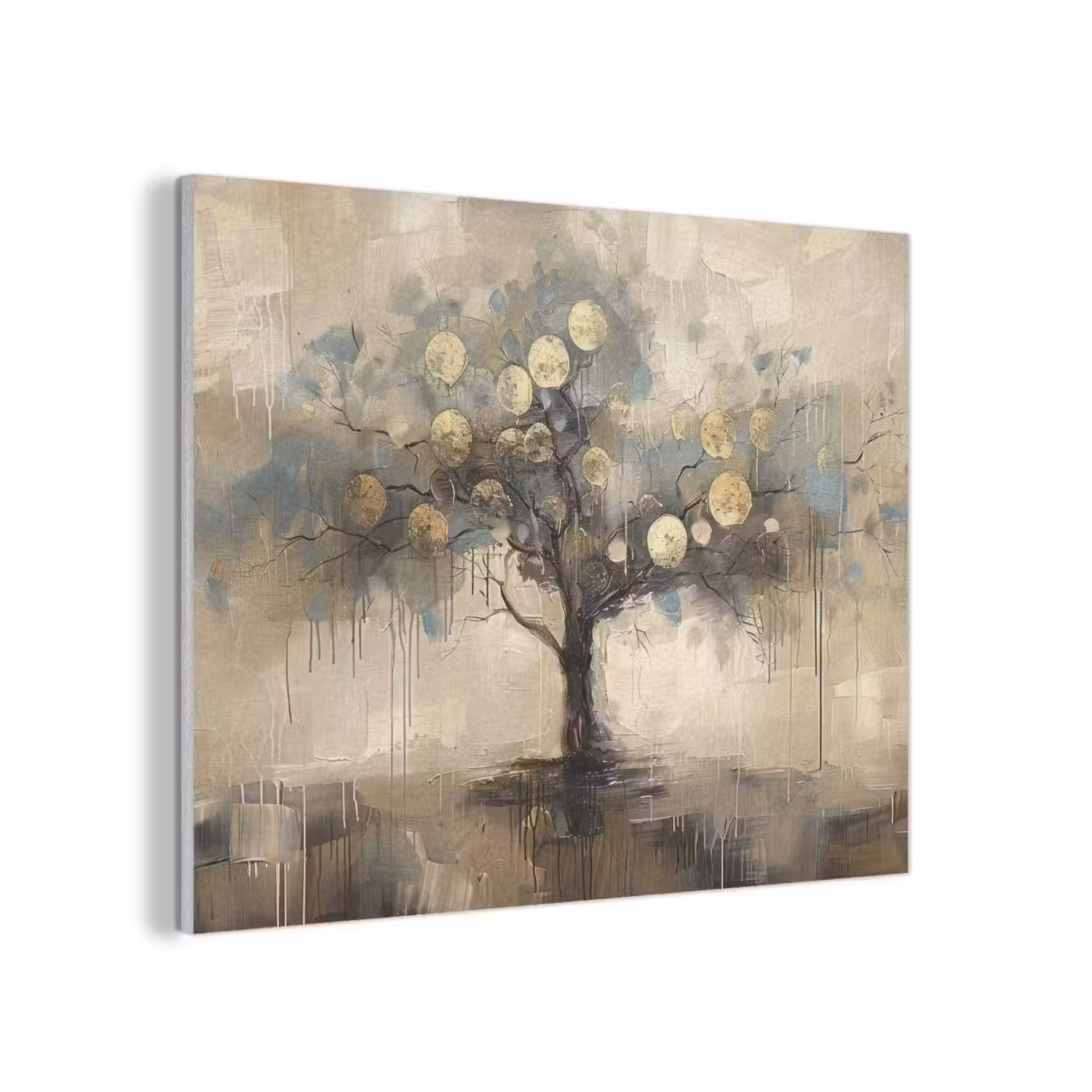 Beige - Abstract - Boom - Goud PET vilt klein -3d