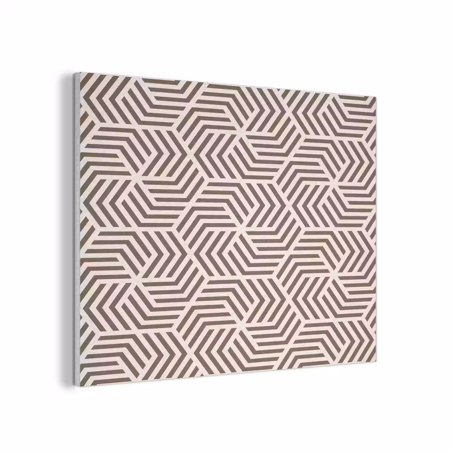Beige - Bruin - Patroon - Strepen PET vilt klein 837 -3d