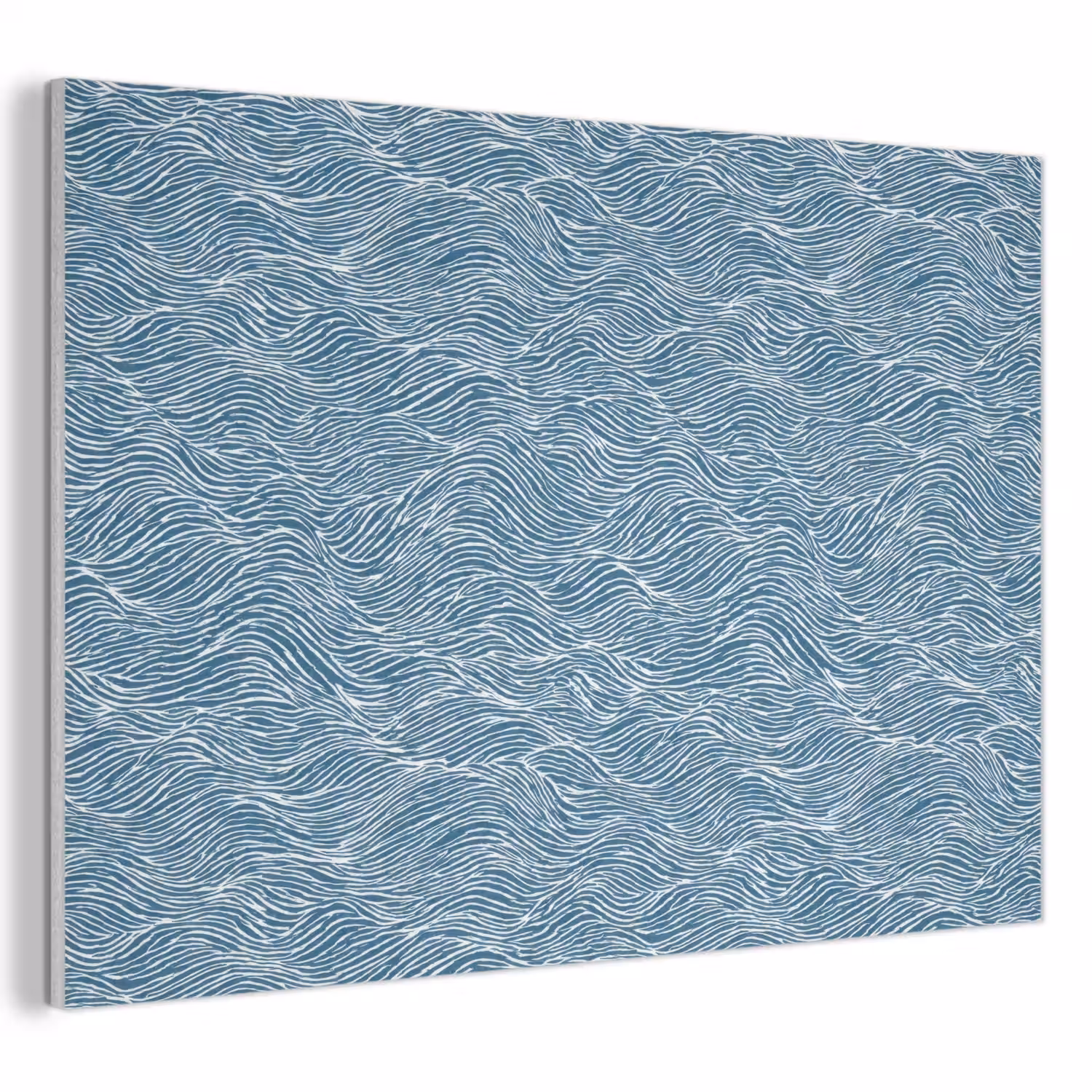 Blauw - Wit - Golven - Getekend - Textuur PET vilt klein 837 -3d