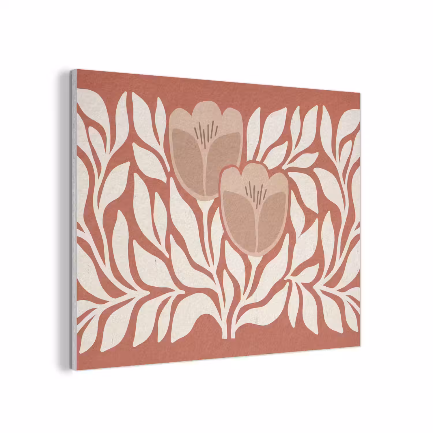Bloemen - Abstract - Modern - Beige - Natuur PET vilt klein -3d