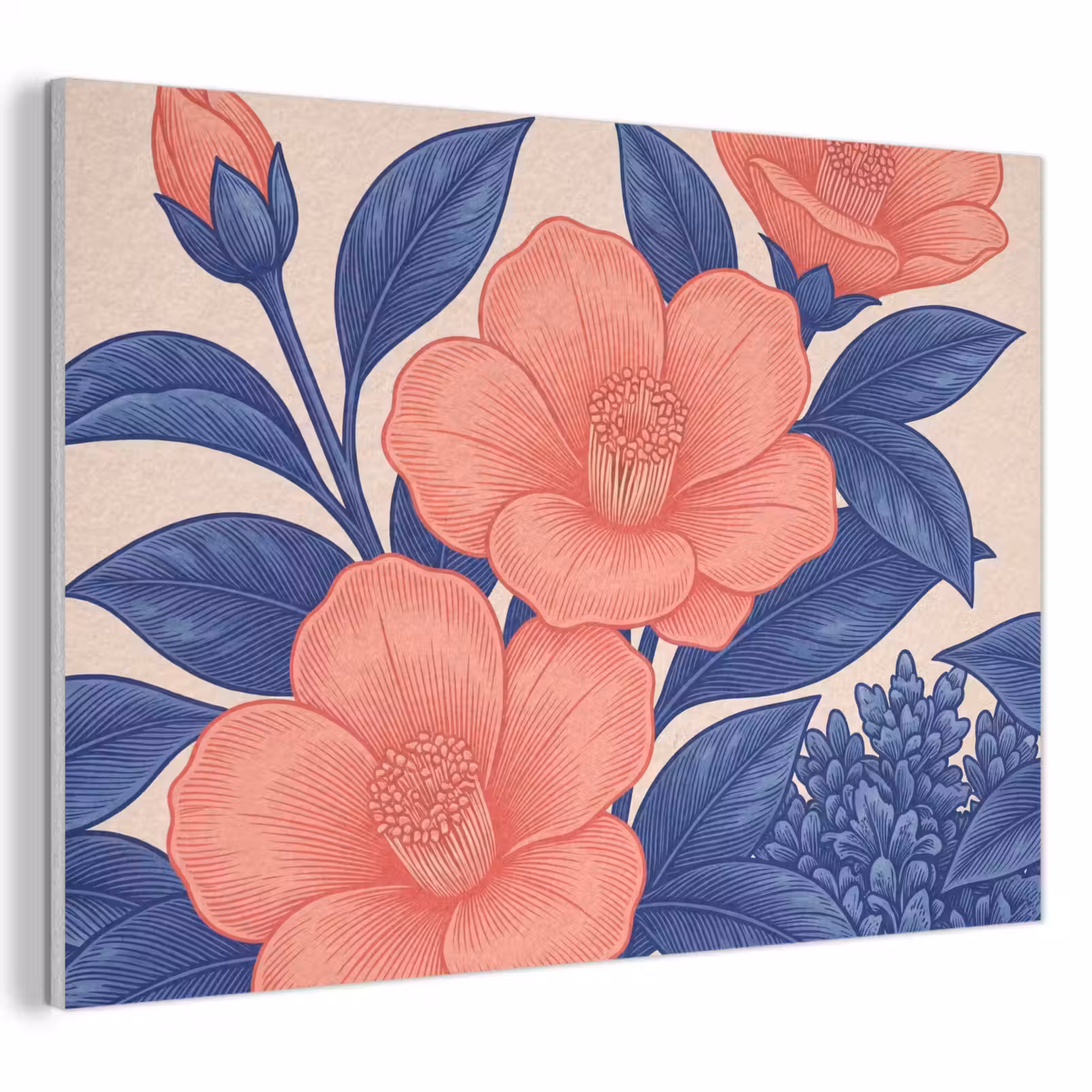 Akoestisch schilderij - Bloemen - Bladeren - Botanisch - Bloemen - Bladeren - Botanisch PET vilt klein