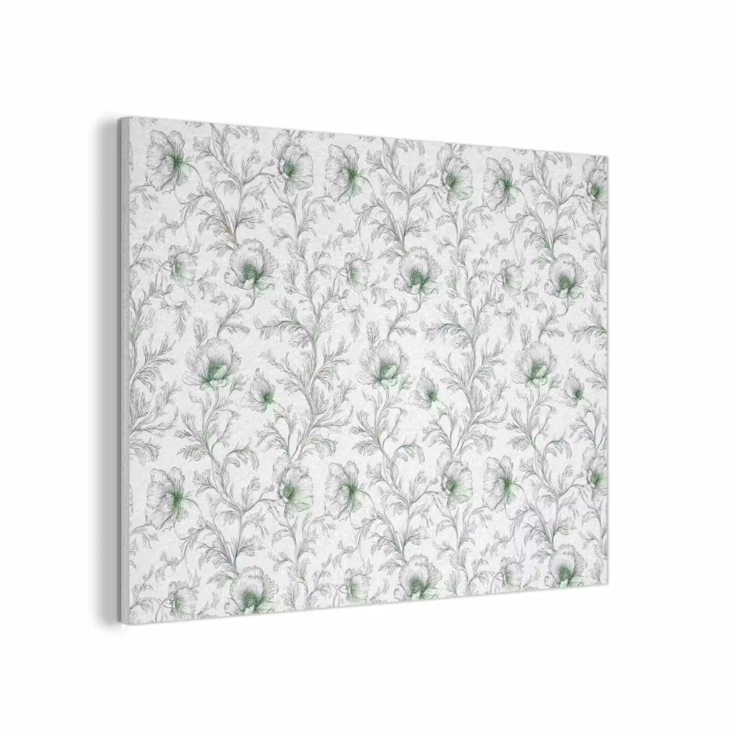 Bloemen - Getekend - Groen PET vilt klein 837 -3d
