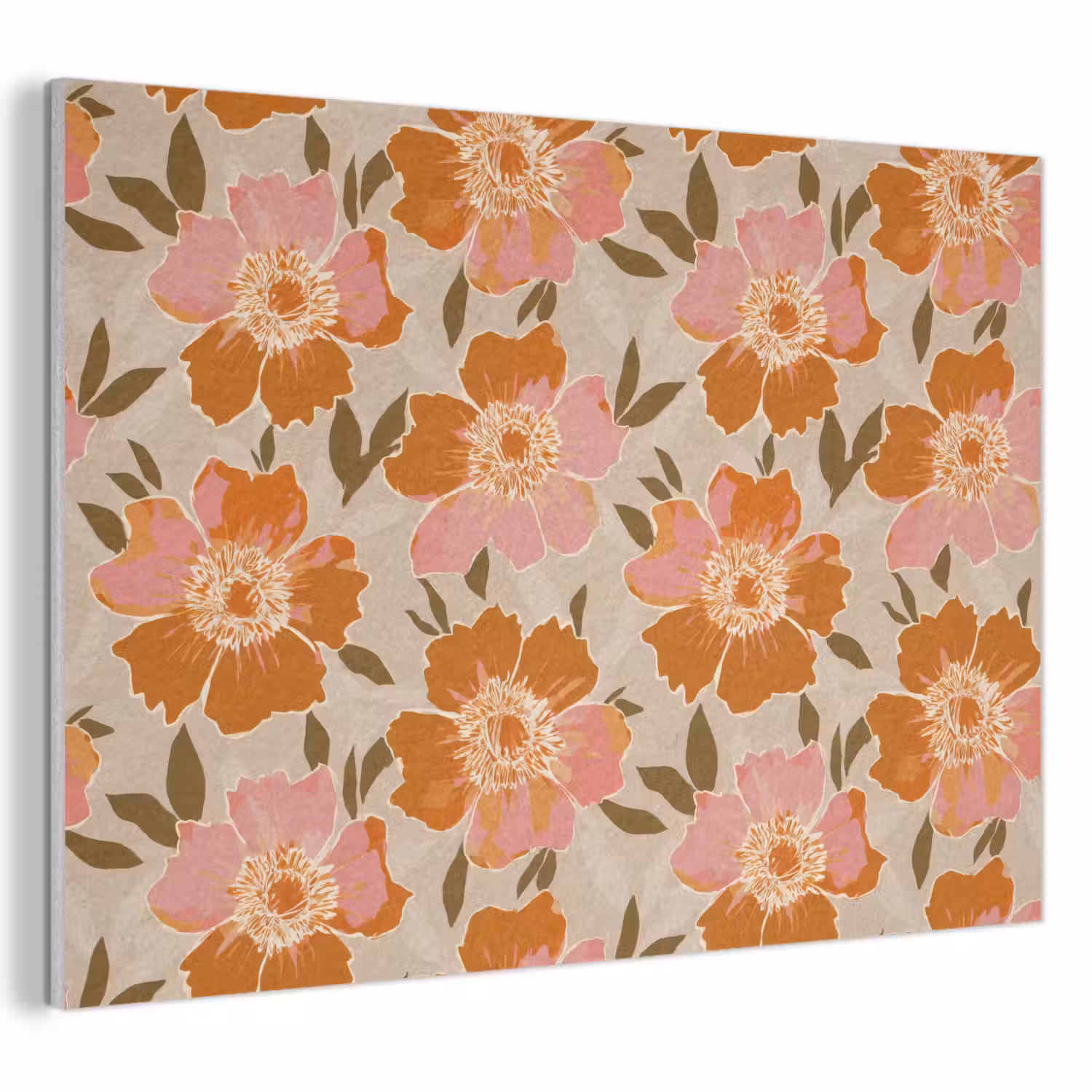 Bloemen - Motief - Retro PET vilt klein 837 -3d