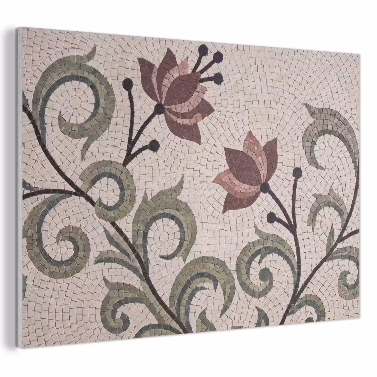 Bloemen - Mozaïek - Patroon - Abstract - Groen PET vilt klein -3d